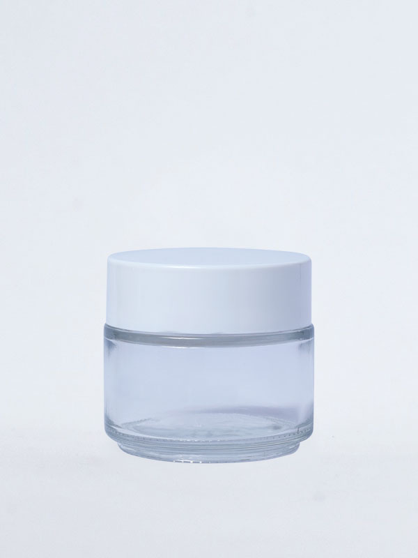 100 GM Glass Jars with White ABS Caps with WAD and Lid
